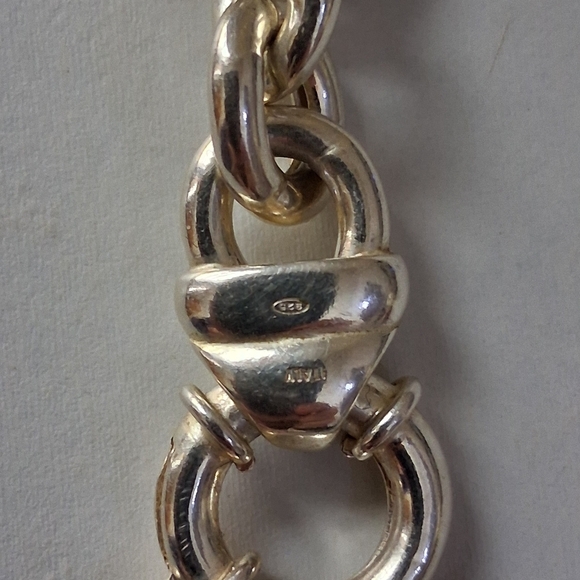 Silver 925 Heart Pendant Bracelet 7.5in - Picture 4 of 4